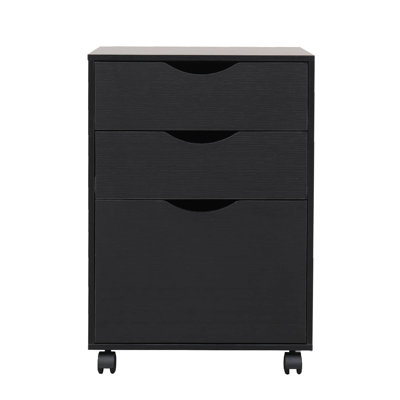 Mobile File Cabinet With 3 Drawers, Rolling Vertical Filing Cabinet , Home Office by Inbox Zero