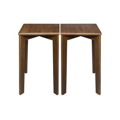 100% American Hardwood Square Stackable Stool 2-Pc Set by Ebern Designs