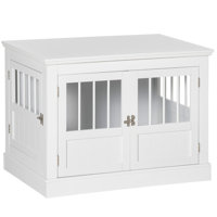 Pawhut Dog Crate End Table With Triple Doors, Wooden Dog Crate Furniture Indoor Use, Puppy Crate With And Steel Tubes, For Small Dogs - Manufactured W by Red Barrel Studio