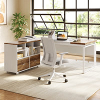L-Shaped Executive Desk With Reversible File Cabinet by Latitude Run