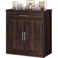 Sideboard Buffet With Storage, Modern Kitchen Storage Cabinet With 1 Drawer And 2 Doors, Wood Coffee Bar Buffet Table For Kitchen, Dining Room