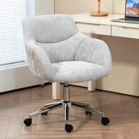 Soft Chenille Upholstered Home Office Chair Swivel Desk Chair by Latitude Run