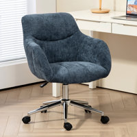 Soft Chenille Upholstered Home Office Chair Swivel Desk Chair by Latitude Run
