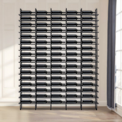 16 Tiers Steel Wall Mounted Wine Rack for 48/80 Wine Bottles by Prep & Savour