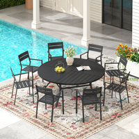 8-Person Round Table Dining Set by Red Barrel Studio