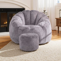 Bean Bag Chairs With Ottoman For Adults Comfy Beanbag Giant Bean Bag Chair With Spacious Design Bean Bag Couch With Armrest Large Bean Bag Chair With by Trule