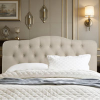 Linen Upholstered Headboard-Modern-Adjustable Height-Button Tufting