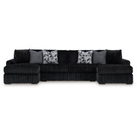 Midnight-Madness Onyx 3-Piece Sectional with Chaise