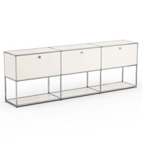 Modular Metal Accent Cabinet With Adjustable Shelves