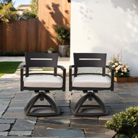 Anna Outdoor Rocker Swivel Chairs with Sunbrella cushion by Red Barrel Studio