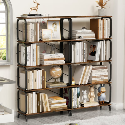 Farragut Faux Wood & Metal 5-Tier Bookshelf
