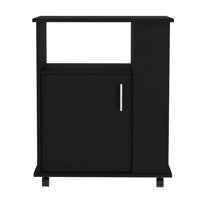 Versatile Microwave Cabinet with Mobility and Ample Storage Capacity