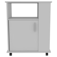 Versatile Microwave Cabinet with Mobility and Ample Storage Capacity