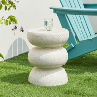18"H MGO Faux Terrazzo Garden Stool or Planter Stand or Accent Table by Brayden Studio