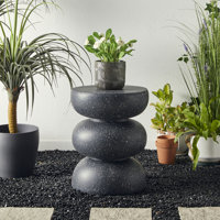 18"H MGO Faux Terrazzo Garden Stool or Planter Stand or Accent Table by Brayden Studio