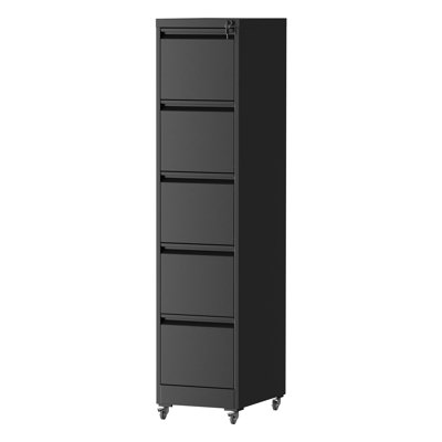 64.1"H 5-Drawer Mobile Metal Filing Cabinet with Lock & Casters For Home Office, Maximum-Capacity Rolling Storage by Inbox Zero