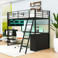 Loft Bed With LED, Desk And Storage Shelves by Isabelle & Max