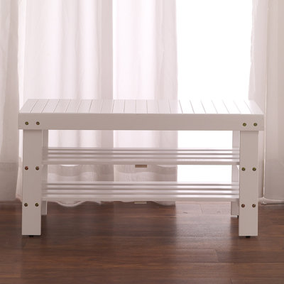 Contemporary Style Premium Solid Wood Shoe Bench by Red Barrel Studio