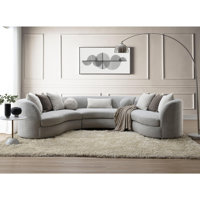 Ivria Upholstered Sectional Sofa with 9 Pillows in Gray by Orren Ellis