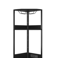 Corner Wine Cabinet with LED Lights Power Outlets Glass Holder Adjustable Shelves by Wrought Studio