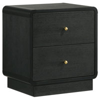 Latitia 2-Drawer Nightstand Bedside Table Black by Latitude Run
