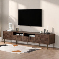 Castina Mid Century TV Stand With 2 Drawers, 2 Cabinets And Elegant Lines Design by Bay Isle Home