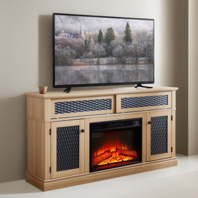 TV Stand for TVs up to 65" with Electric Fireplace Included by Lark Manor