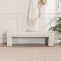 Laytona 59"W Upholstered Bench with Channel Tufted by Latitude Run