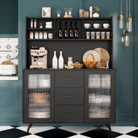 Itzayanna 63" Pantry Cabinet with shelves and glass door (WY-004)
