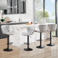 Swivel Adjustable Height Modern Bar& Counter Stool by George Oliver