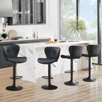 Swivel Adjustable Height Modern Bar& Counter Stool by George Oliver