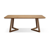 Brown Rectangular Solid Wood Dining Table by Gracie Oaks