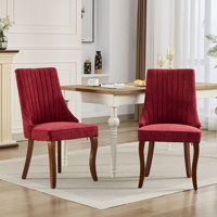 Kitchen Dinner Chair Comfy Fabric Upholstered Accent Chair for Dining Room by Lark Manor