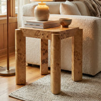 Jakus Side Table Modern Wooden Clear Maple Burl Nightstand for Living Room and Accent Decor by Loon Peak
