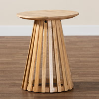 Candiance Modern Slatted Acacia Wood End Table by Bayou Breeze