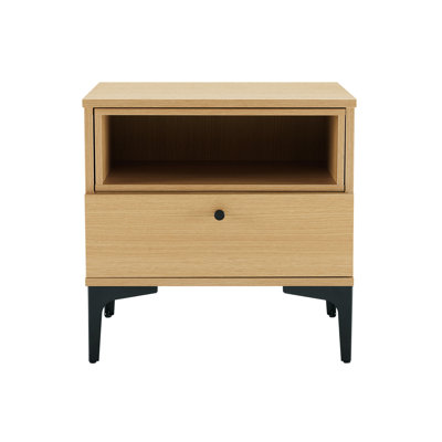 Amara 20" W Modern Nightstand with 1 Full Extension Drawer and Metal Legs by Manhattan Comfort