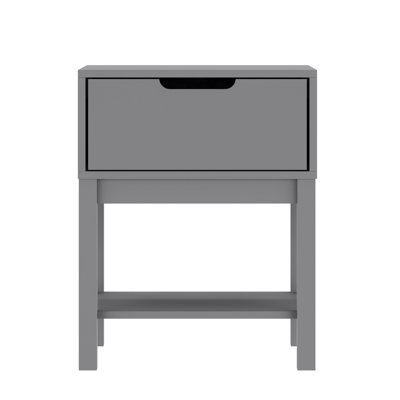 Wooden Night Stand For Kids Bedroom With Storage Drawer And Shelf by Harriet Bee