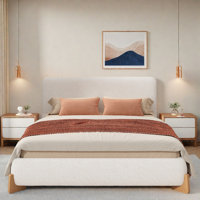 Bhopal Elegant Bed With Wood Feet And Comfortable Fabric