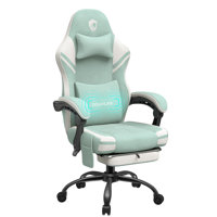 Inbox Zero Gaming Chair, Fabric Computer Chair with Massager, Office Chair with Pocket Spring Widened Cushion, High Back Ergonomic Chair with Footrest by Inbox Zero