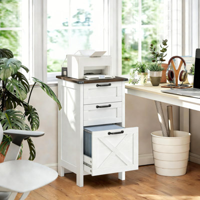 3 Drawer Rustic Farmhouse Vertical Filing Cabinet for Hanging A4/Letter Size by Ophelia & Co.