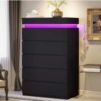 Tall 5 Drawer Dresser With Led Light by Wrought Studio