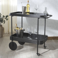 Maner Wood 2 Shelf Bar Cart by 17 Stories