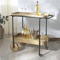 Maner Wood 2 Shelf Bar Cart by 17 Stories