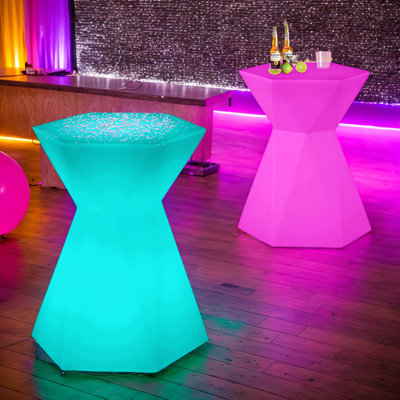 Wrought Studio™ Led Light Up Bar Table, 16 Rgb Colors Changing Light With Remote Control, Ip65 Waterproof Rechargeable Luminous Furniture Stool Table, by Wrought Studio