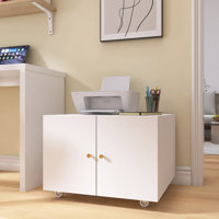 Metal Lateral Filing Cabinet, Printer Stand With Storage, Under Desk Filing Cabinet With Paper Storage Shelf, File Cabinet With Lock, Printer Holder W