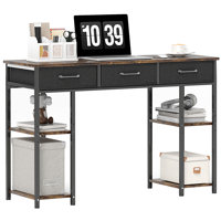 47" Small Computer Desk, Writing Desk with Fabric Drawers,Study Table with Adjustable Shelves by Ebern Designs