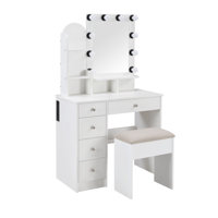 Besancon 4 drawer dressing table with light by Ebern Designs