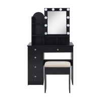 Besancon 4 drawer dressing table with light by Ebern Designs