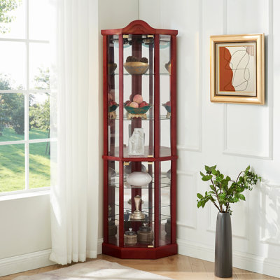 Glass Cabinet Lighted Corner Cabinet