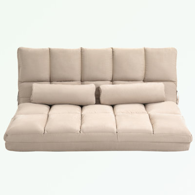 Convertible Chaise Lounge with 2 Pillows, Adjustable Backrest and Headrest by Ebern Designs